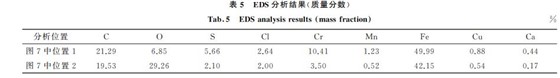 表５ EDS分析結果(質量分數)