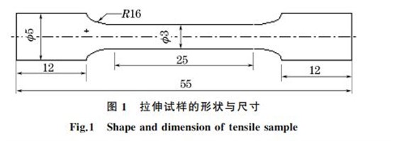 圖1 拉伸試樣的形狀與尺寸 圖1 拉伸試樣的形狀與尺寸